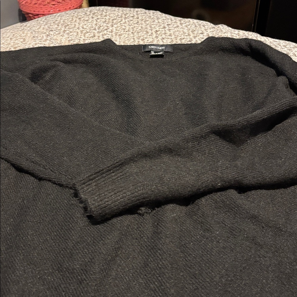 Karen Kane Black Asymmetrical Sweater - Picture 2 of 4